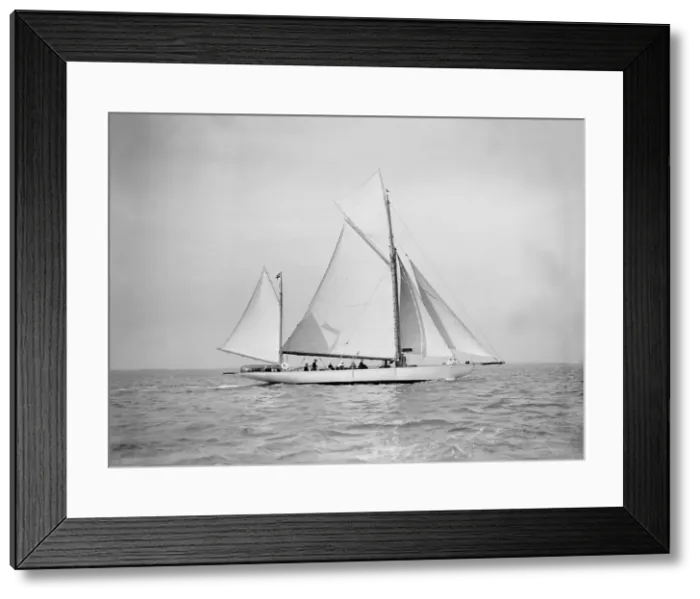 Framed Print : The yawl Nevada under sail, 1911. Creator: Kirk & Sons of Cowes Framed Print : The yawl Nevada under sail, 1911. Creator: Kirk & Sons of Cowes