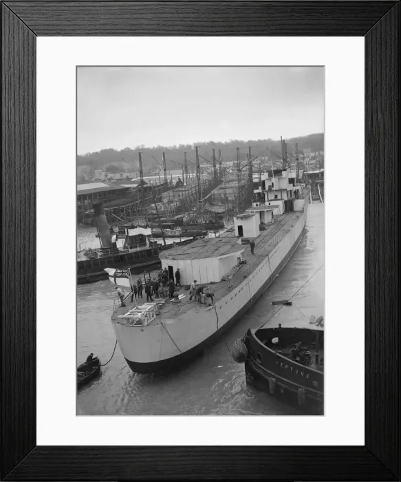 Framed Print : Launch of unknown ship at Samuel J. Whites shipyard. Creator: Kirk & Sons of Cowes Framed Print : Launch of unknown ship at Samuel J. Whites shipyard. Creator: Kirk & Sons of Cowes