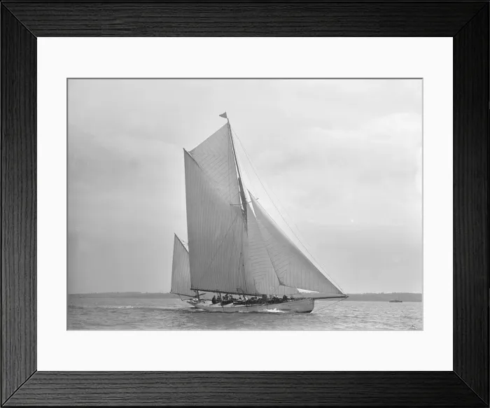 Framed Print : The 30 ton yawl Palmosa under sail, 1911. Creator: Kirk & Sons of Cowes