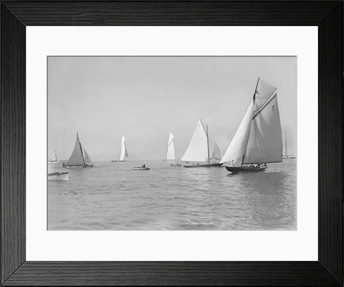 Framed Print : Group of rater yachts, date unknown. Creator: Kirk & Sons of Cowes Framed Print : Group of rater yachts, date unknown. Creator: Kirk & Sons of Cowes