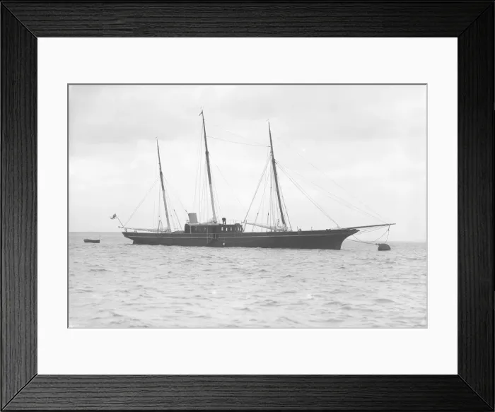 Framed Print : The steam yacht Stella at anchor, 1912. Creator: Kirk & Sons of Cowes Framed Print : The steam yacht Stella at anchor, 1912. Creator: Kirk & Sons of Cowes
