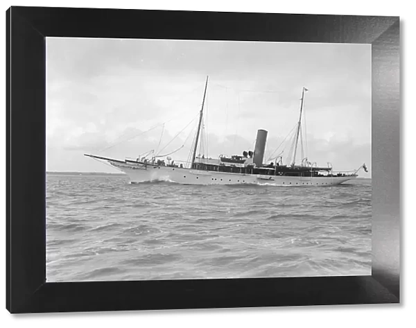The 445 ton steam yacht Vanessa under way, 1912. Creator: Kirk & Sons of Cowes