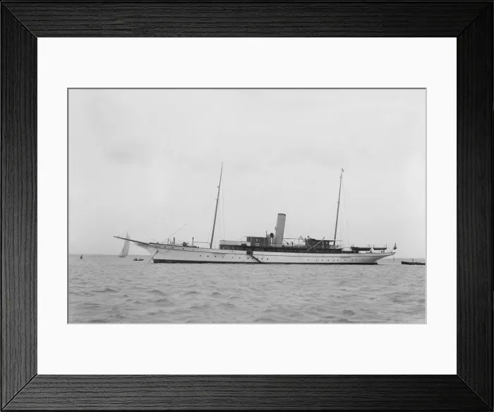 Framed Print : Steam yacht at anchor. Creator: Kirk & Sons of Cowes Framed Print : Steam yacht at anchor. Creator: Kirk & Sons of Cowes