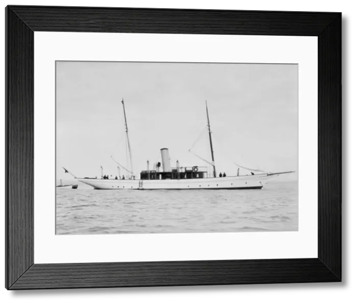 Framed Print : Unknown steam yacht at anchor. Creator: Kirk & Sons of Cowes Framed Print : Unknown steam yacht at anchor. Creator: Kirk & Sons of Cowes