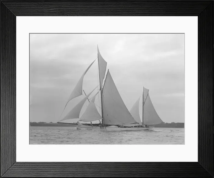 Framed Print : The ketch Corisande under sail, 1911. Creator: Kirk & Sons of Cowes Framed Print : The ketch Corisande under sail, 1911. Creator: Kirk & Sons of Cowes