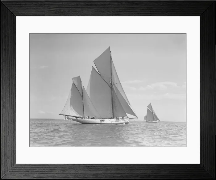 Framed Print : The ketch Corisande under sail, 1911. Creator: Kirk & Sons of Cowes Framed Print : The ketch Corisande under sail, 1911. Creator: Kirk & Sons of Cowes