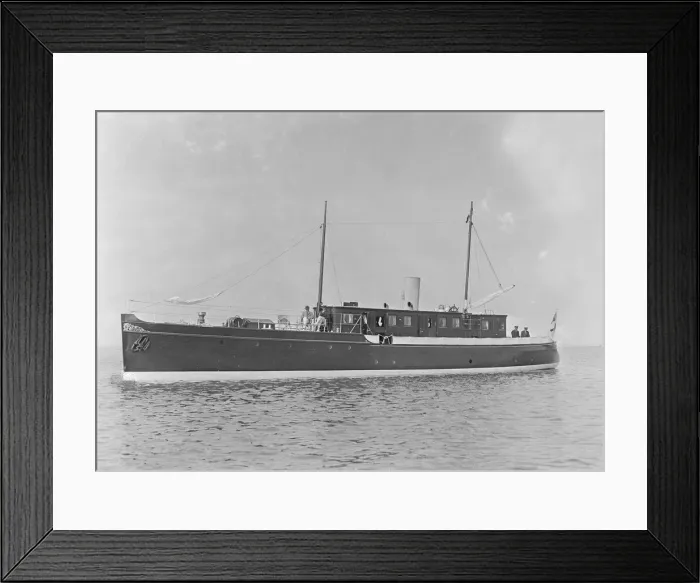 Framed Print : The 65 ton motor yacht Mairi, 1921. Creator: Kirk & Sons of Cowes Framed Print : The 65 ton motor yacht Mairi, 1921. Creator: Kirk & Sons of Cowes