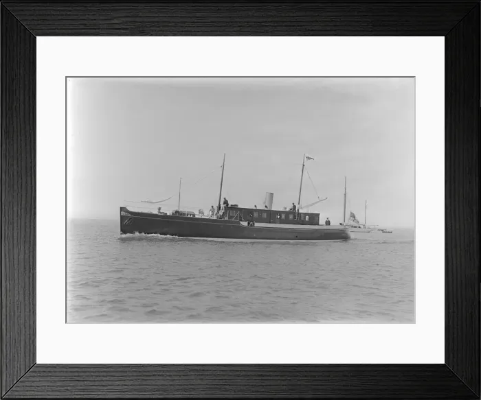 Framed Print : The 65 ton motor yacht Mairi, 1921. Creator: Kirk & Sons of Cowes Framed Print : The 65 ton motor yacht Mairi, 1921. Creator: Kirk & Sons of Cowes