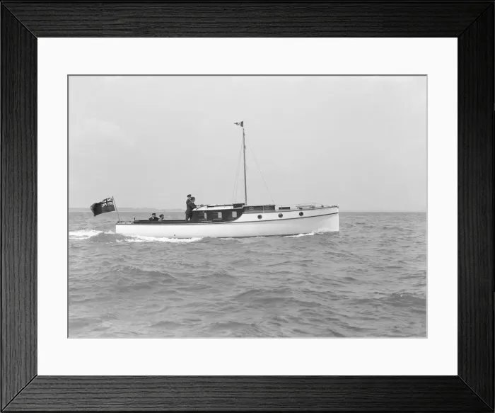 Framed Print : Motor yacht Stella Maris under way, 1914. Creator: Kirk & Sons of Cowes Framed Print : Motor yacht Stella Maris under way, 1914. Creator: Kirk & Sons of Cowes