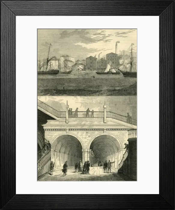Framed Print : The Thames Tunnel (as it appeared when originally opened for traffic), (c1872) Framed Print : The Thames Tunnel (as it appeared when originally opened for traffic), (c1872)