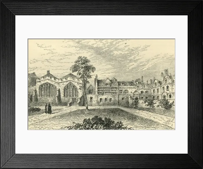 Framed Print : St. Helens Priory, and Leathersellers Hall, c1799, (c1872). Creator: Unknown Framed Print : St. Helens Priory, and Leathersellers Hall, c1799, (c1872). Creator: Unknown