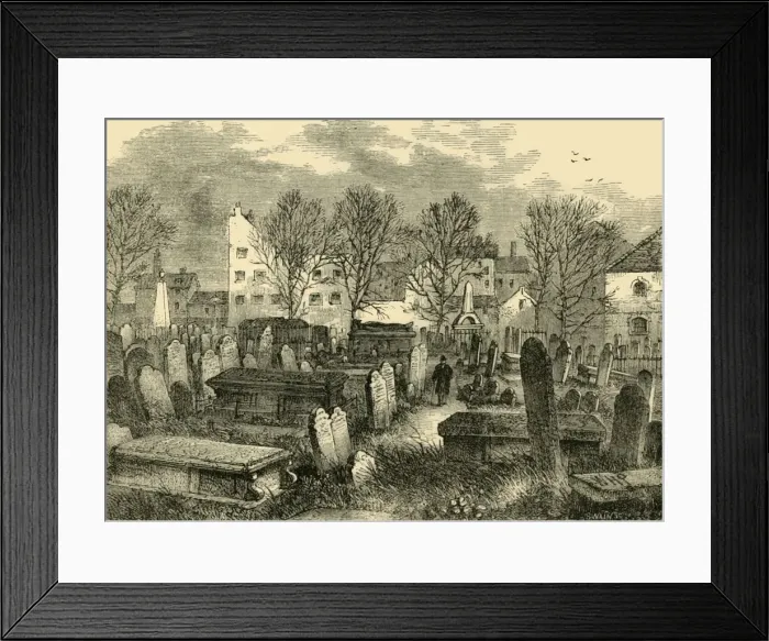 Framed Print : Bunhill Fields Burial-Ground, c1872. Creator: Unknown Framed Print : Bunhill Fields Burial-Ground, c1872. Creator: Unknown