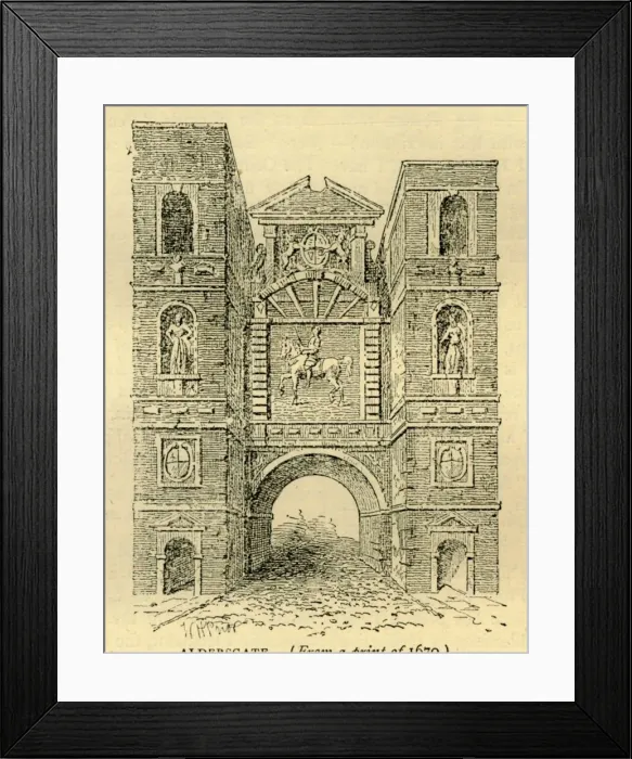 Framed Print : Aldersgate, 1670, (c1872). Creator: Unknown Framed Print : Aldersgate, 1670, (c1872). Creator: Unknown