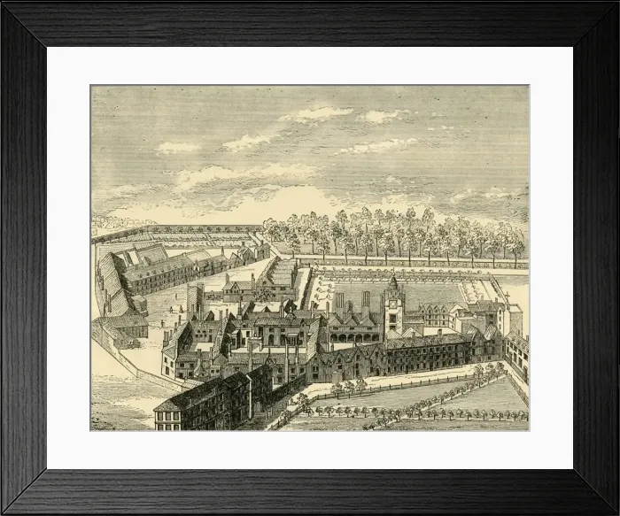 Framed Print : Birds Eye View of the Old Charterhouse, (c1872). Creator: Unknown Framed Print : Birds Eye View of the Old Charterhouse, (c1872). Creator: Unknown