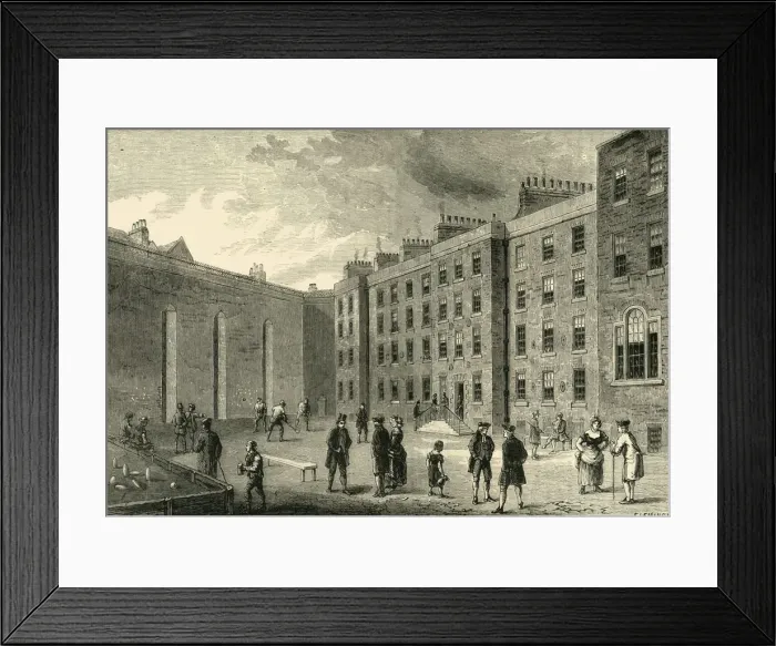 Framed Print : Interior of the Fleet Prison - The Racket-Court, (c1872). Creator: Unknown Framed Print : Interior of the Fleet Prison - The Racket-Court, (c1872). Creator: Unknown