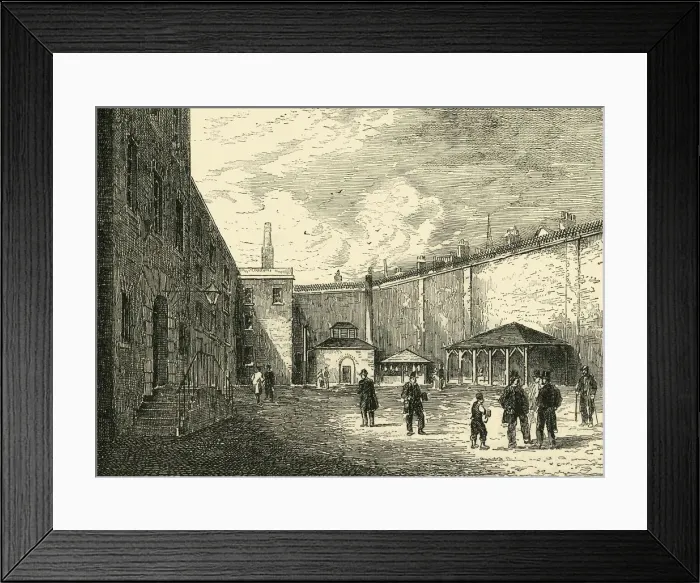 Framed Print : Courtyard in the Fleet Prison, (c1872). Creator: Unknown Framed Print : Courtyard in the Fleet Prison, (c1872). Creator: Unknown