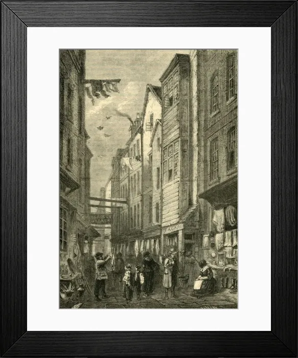 Framed Print : Field Lane about 1840, (c1872). Creator: Unknown