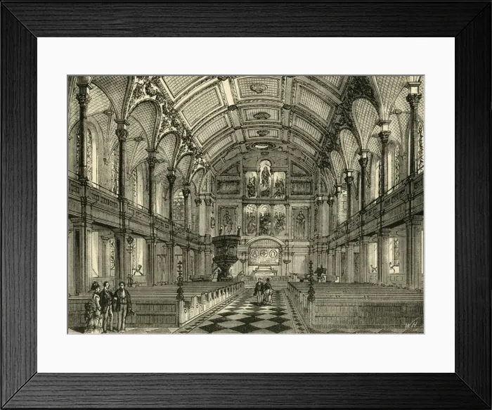 Framed Print : Interior of St. Andrews Church, c1872. Creator: Unknown Framed Print : Interior of St. Andrews Church, c1872. Creator: Unknown