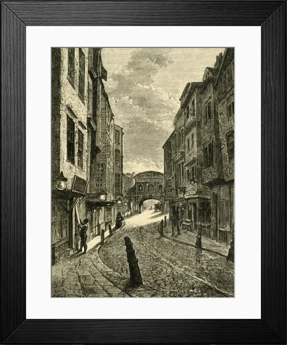 Framed Print : Butchers Row in 1800, (1881). Creator: Unknown Framed Print : Butchers Row in 1800, (1881). Creator: Unknown
