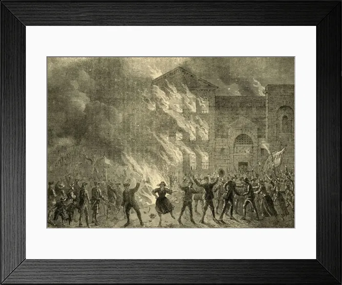 Framed Print : Burning of Newgate, 1780, (c1872). Creator: Unknown Framed Print : Burning of Newgate, 1780, (c1872). Creator: Unknown