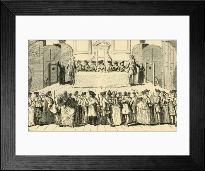 Framed Print : Drawing the State Lottery at Guildhall, 1751, (c1872). Creator: Unknown