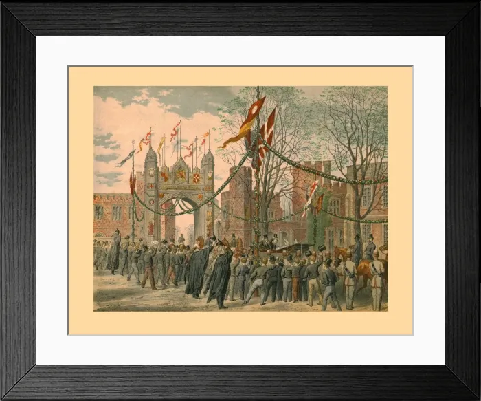 Framed Print : Eton School and the Boys Arch, 1863. Creator: Unknown Framed Print : Eton School and the Boys Arch, 1863. Creator: Unknown