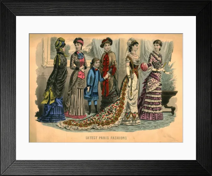 Framed Print : Latest Paris Fashions, 1881. Creator: Unknown Framed Print : Latest Paris Fashions, 1881. Creator: Unknown