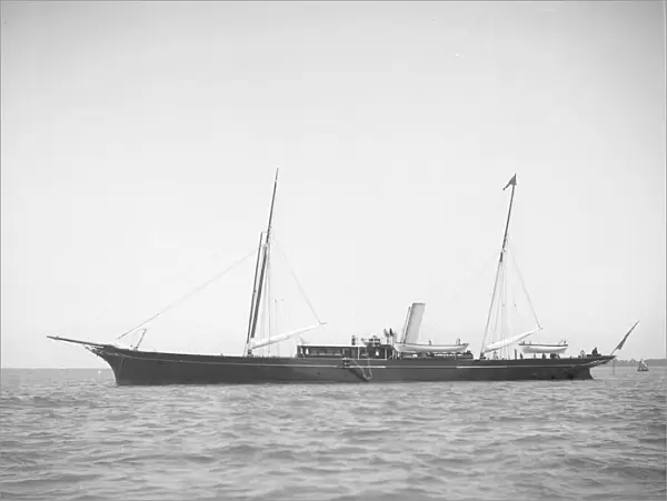 The steam yacht Boadicea at anchor. Creator: Kirk & Sons of Cowes