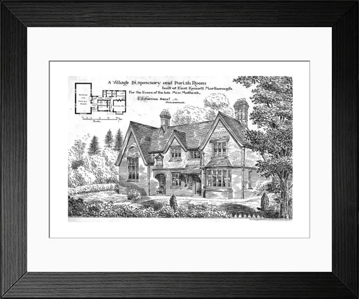 Framed Print : A Village Dispensary and Parish Room built at East Kennett, Marlborough, 1884 Framed Print : A Village Dispensary and Parish Room built at East Kennett, Marlborough, 1884