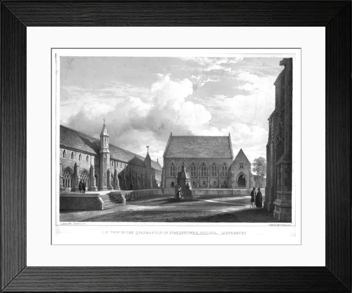 Framed Print : S. W. View in the Quadrangle of St. Augustines College, Canterbury, c1847. Creator Framed Print : S. W. View in the Quadrangle of St. Augustines College, Canterbury, c1847. Creator