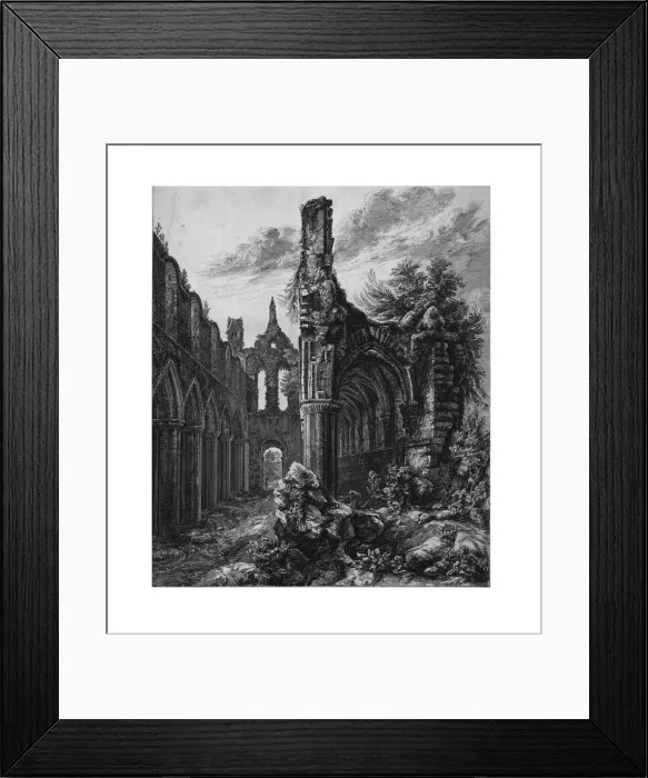 Framed Print : Kirkstall Abbey, Yorkshire, 1823. Creator: Unknown Framed Print : Kirkstall Abbey, Yorkshire, 1823. Creator: Unknown