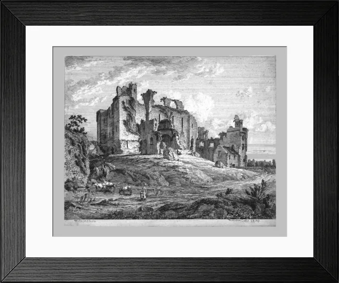 Framed Print : Middleham Castle, c1819. Creator: Metcalfe Framed Print : Middleham Castle, c1819. Creator: Metcalfe