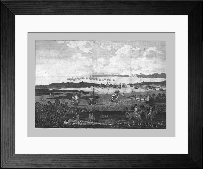 Framed Print : The Town and Harbour of Portsmouth with a View of his Majestys Fleet at Spithead Framed Print : The Town and Harbour of Portsmouth with a View of his Majestys Fleet at Spithead