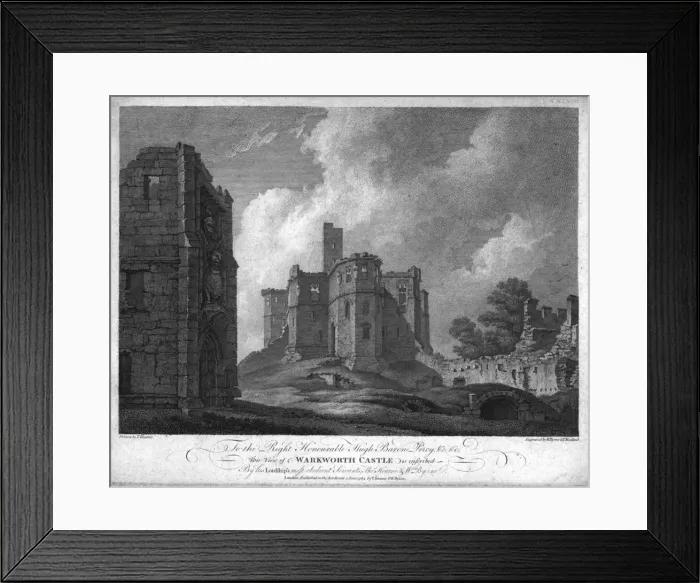 Framed Print : Warkworth Castle, c1784. Creator: William Byrne Framed Print : Warkworth Castle, c1784. Creator: William Byrne