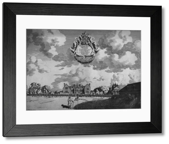 Framed Print : Bentley Hall (Southern Prospect), c1686. Creator: Michael Burghers Framed Print : Bentley Hall (Southern Prospect), c1686. Creator: Michael Burghers