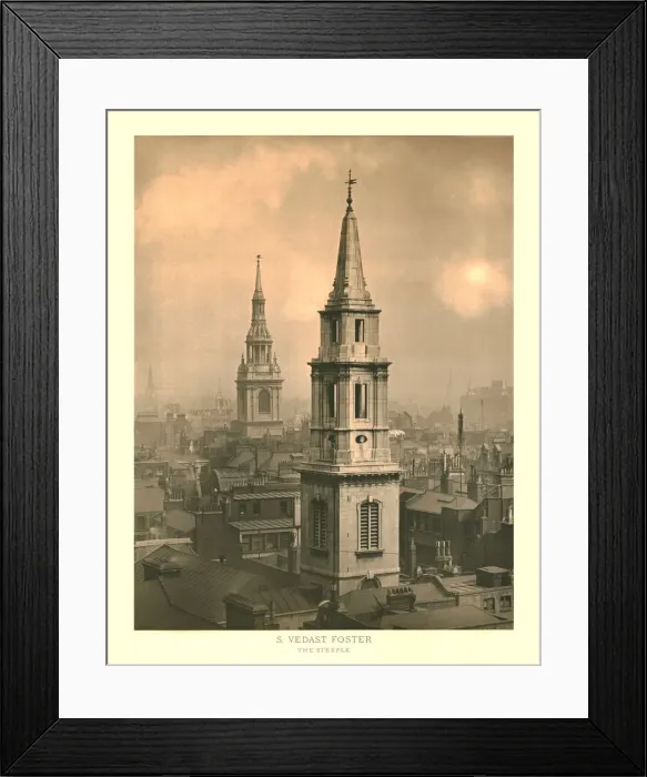 Framed Print : St Vedast Foster, The Steeple, mid-late 19th century. Creator: Unknown Framed Print : St Vedast Foster, The Steeple, mid-late 19th century. Creator: Unknown