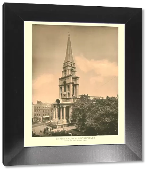 Christ Church, Spitalfields, View of the West End, mid-late 19th century. Creator: Unknown