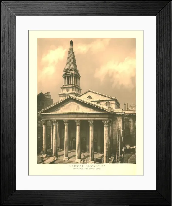 Framed Print : St George, Bloomsbury, View from the South East, mid-late 19th century. Creator: Unknown Framed Print : St George, Bloomsbury, View from the South East, mid-late 19th century. Creator: Unknown