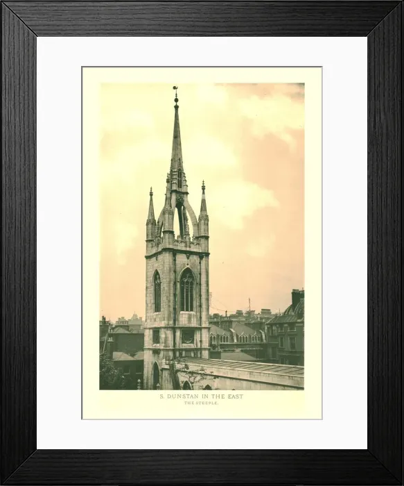 Framed Print : St Dunstan in the East, The Steeple, mid-late 19th century. Creator: Unknown Framed Print : St Dunstan in the East, The Steeple, mid-late 19th century. Creator: Unknown