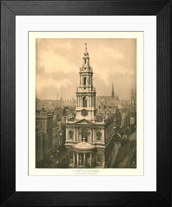 Framed Print : St Mary-le-Strand, View from the West, mid-late 19th century. Creator: Unknown Framed Print : St Mary-le-Strand, View from the West, mid-late 19th century. Creator: Unknown