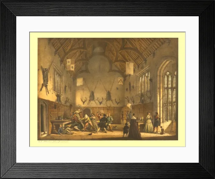 Framed Print : The Hall, Athelhampton, Dorset, (c1838). Creator: Unknown Framed Print : The Hall, Athelhampton, Dorset, (c1838). Creator: Unknown