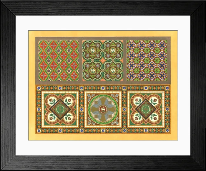 Framed Print : Encaustic tiles, 19th century. Creator: Unknown Framed Print : Encaustic tiles, 19th century. Creator: Unknown