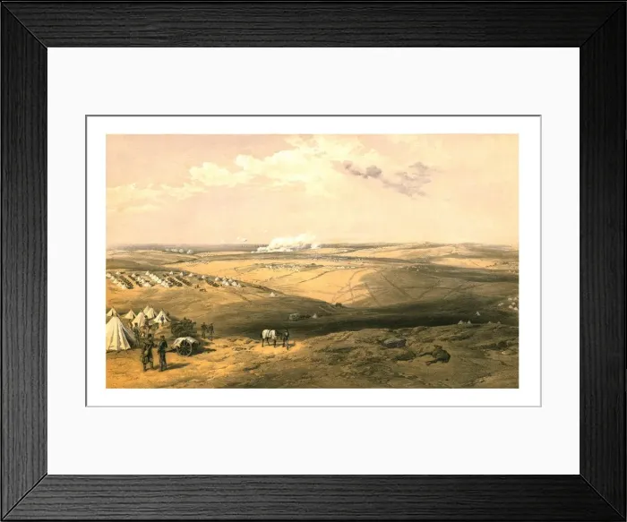 Framed Print : Distant View of Lord Raglans Headquarters before Sebastopol, 1855. Creator: Thomas Picken Framed Print : Distant View of Lord Raglans Headquarters before Sebastopol, 1855. Creator: Thomas Picken