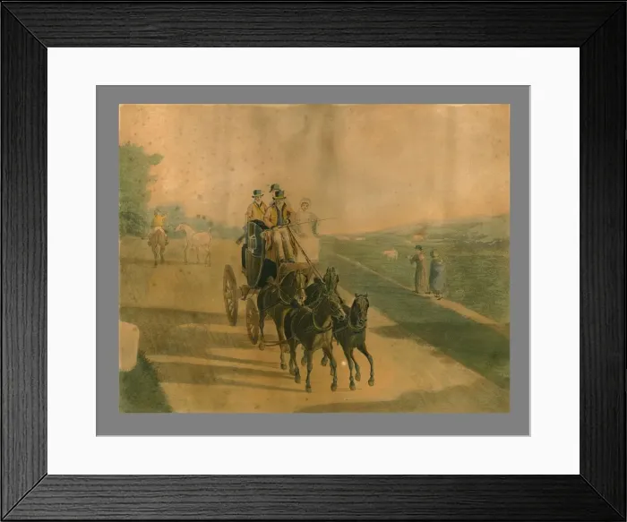 Framed Print : Mail coach, 1820. Creators: J. L. A. F. C. L