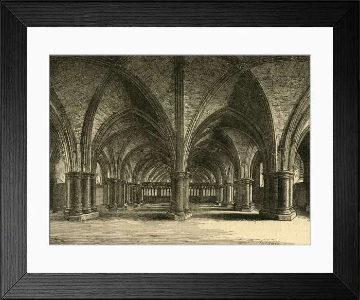 Framed Print : The Church of St. Faith, The Crypt of Old St. Pauls, from a view by Hollar, (1897) Framed Print : The Church of St. Faith, The Crypt of Old St. Pauls, from a view by Hollar, (1897)