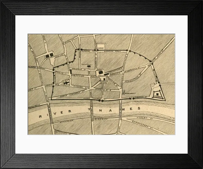 Framed Print : Part of Modern London, Showing the Ancient Wall, 1897. Creator: Unknown Framed Print : Part of Modern London, Showing the Ancient Wall, 1897. Creator: Unknown