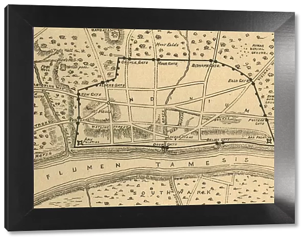 Plan of Roman London, (1897). Creator: Unknown