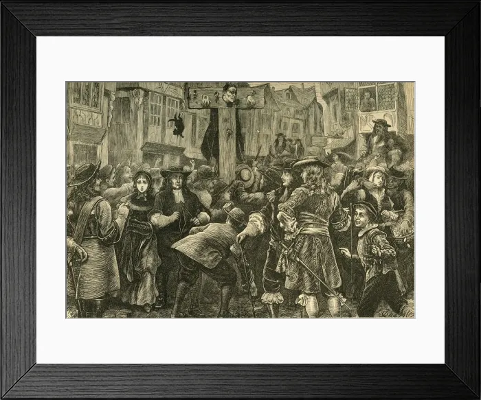 Framed Print : Titus Oates in the Pillory, 1685, (1897). Creator: Unknown Framed Print : Titus Oates in the Pillory, 1685, (1897). Creator: Unknown