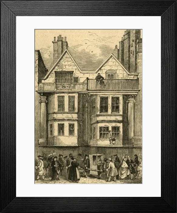 Framed Print : Old Houses in Fleet Street, near St. Dunstans Church, now rebuilt, (1897). Creator: Unknown Framed Print : Old Houses in Fleet Street, near St. Dunstans Church, now rebuilt, (1897). Creator: Unknown