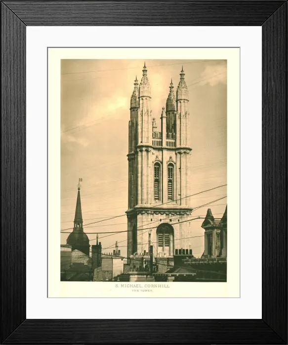 Framed Print : St Michael, Cornhill, The Tower, mid-late 19th century. Creator: Unknown Framed Print : St Michael, Cornhill, The Tower, mid-late 19th century. Creator: Unknown